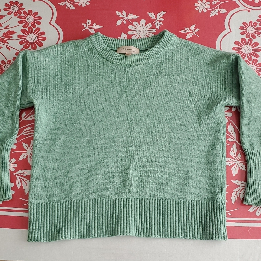 3/$25 Philosophy Springtime Green Vintage Vibes Sweater